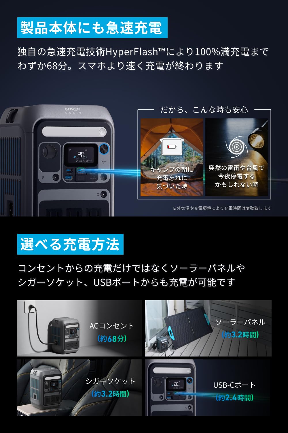 Amazon.co.jp: Anker Solix C300 Portable Power Station ポータブル